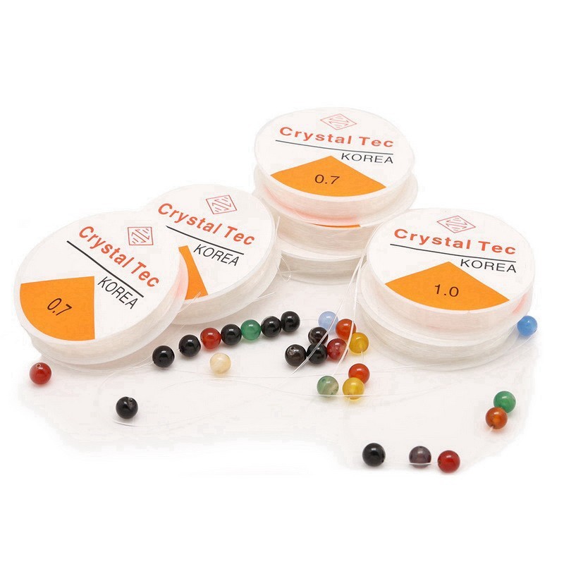 ด้ายคริสตัลลูกปัดด้ายยืดหยุ่นสตริงสร้อยข้อมือสร้อยคอเชือกยืดหยุ่นทําเองทําด้วยมือลูกปัดอุปกรณ์เสริมเ