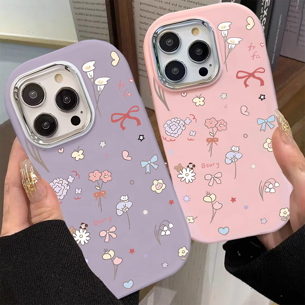 ลวดลายดอกไม้ เคสโทรศัพท์ For Samsung A07 A17 A16  A06 A05S A05 A14 A15 A34 A35 A55 A36 A54 A56 TPU กันกระแทก เคสมือถือ - รูปที่ 2