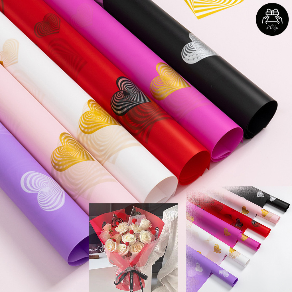 กระดาษห่อดอกไม้ เหมาะสำหรับห่อช่อดอกไม้ ของขวัญ และของชำร่วยงานปาร์ตี้ บรรจุ 20 แผ่น/แพ็ค วัสดุกันน้ำ