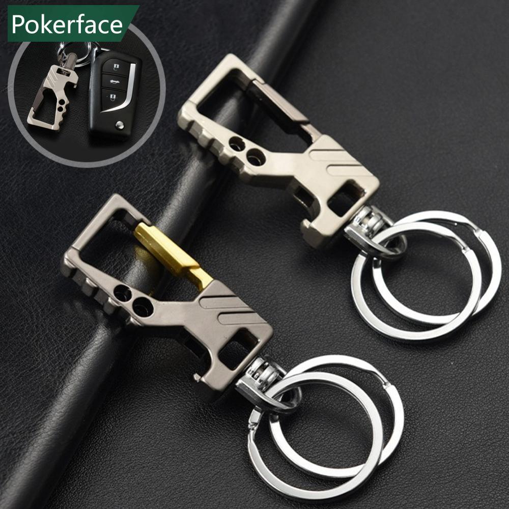POKERFACE พวงกุญแจรถมัลติฟังก์ชั่นพร้อมที่เปิดขวดและกุญแจคลิปเอวแขวนจี้สร้างสรรค์สําหรับคู่รักของขวั
