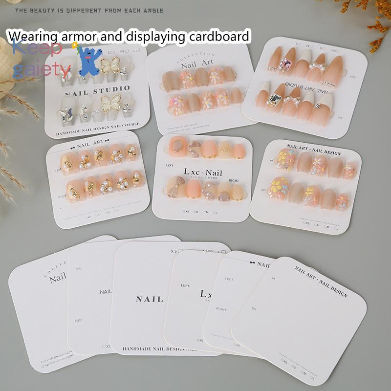 [Keepgaiety-t] 20 ชิ้นเล็บแสดงกระดาษแข็งสไตล์เรียบง่ายเล็บปลอมการ์ดสําหรับกดบนเล็บถ่ายภาพ Props ร้านทําเล็บ [ใหม่] - รูปที่ 2