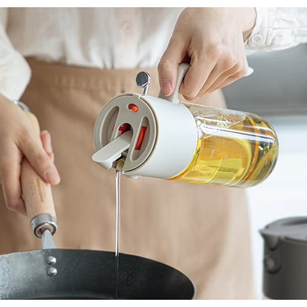 Omocha | ขวดสเปรย์น้ำมัน 550ML ขวดแก้วใส่น้ำมัน Spray & Pour Oil Bottle ขวดน้ำมันทำอาหาร