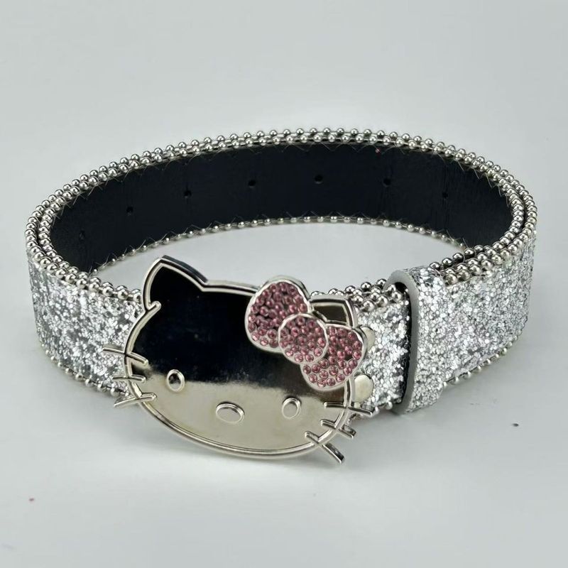 Millennium Hot Girl y2 เอวเพชร Kt Smooth Buckle ผู้หญิง All-Match เข็มขัดหวานเลื่อมเข็มขัด