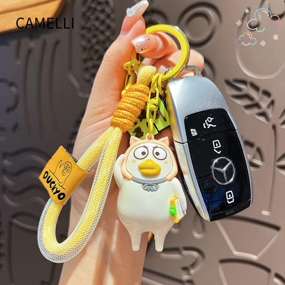 CAMELLI Work Duck Key Chain,การ์ตูน PVC Xiao Liu Duck Key Ring,จี้กระเป๋ารูปสร้างสรรค์น่ารัก