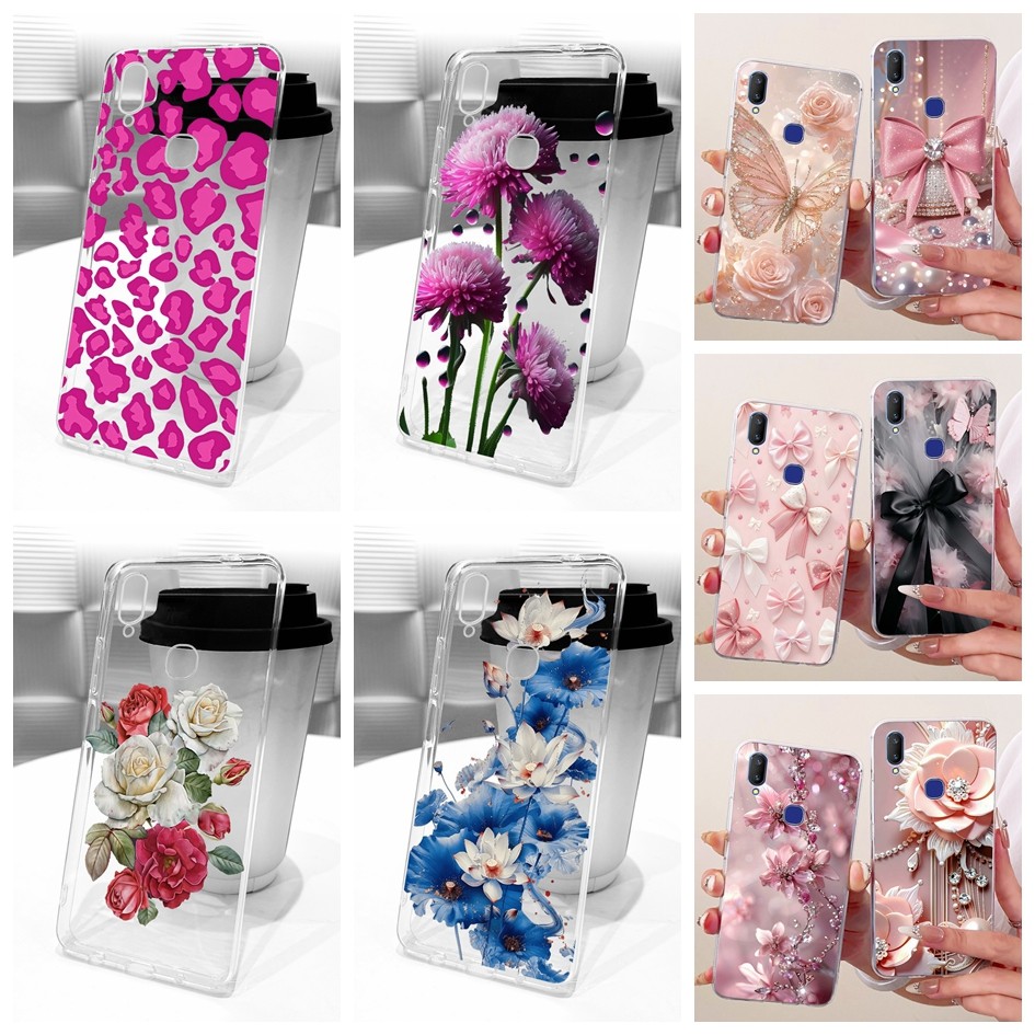 ปลอกสําหรับ Vivo V11 Pro V11i เคสโทรศัพท์ 1804 1806 1814 1806 V1814A ฝาครอบแฟชั่นดอกไม้ผีเสื้อ Soft 