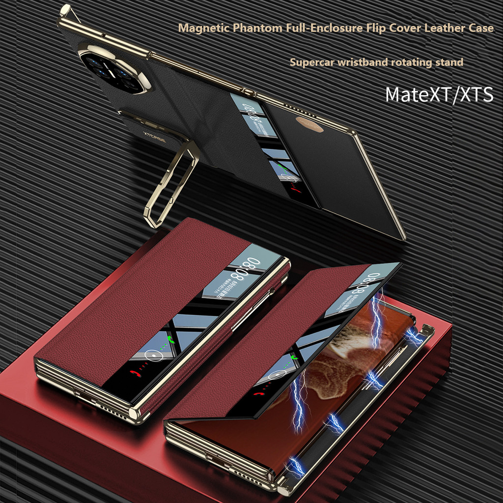 เคสโทรศัพท์สําหรับ Huawei Mate XTs Ultimate Haded 360°เคสฝาครอบป้องกันขาตั้งแบบหมุนได้แม่เหล็กสําหรั