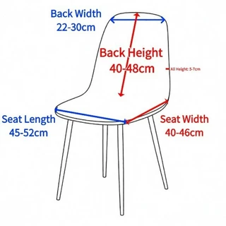 ผ้าคลุมเก้าอี้-Eames ความกว้าง 22-30 ซม. ความสูง 40-48 ซม. ผ้าจักเวฟเฟิลลาย T-Shaped Eames chair cover