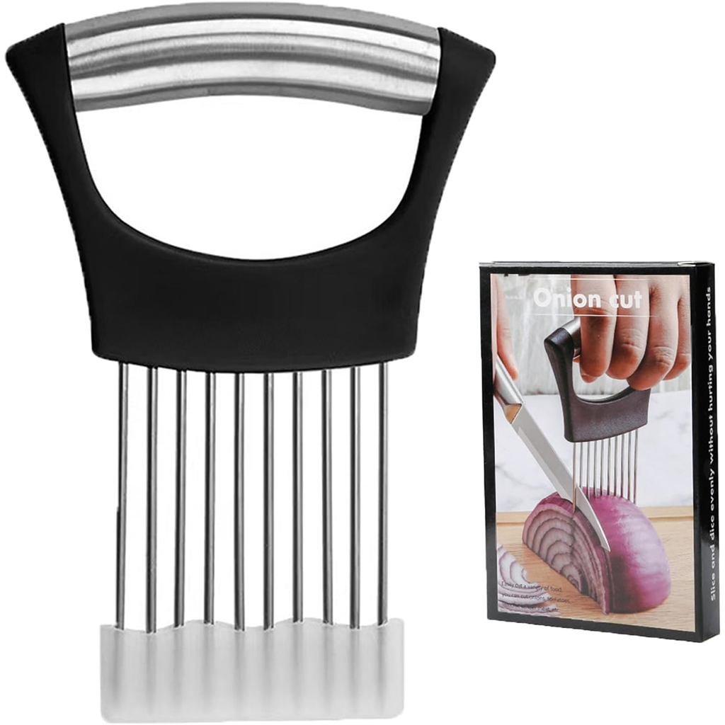 Onion Slicer Holder with Protective Cover, Lemon Slicer Holder Onion Cutter, Vegetable Cutter Kitche