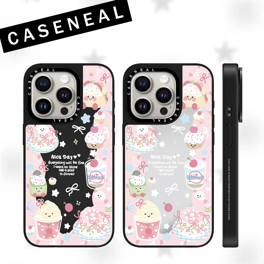 เค้กขนมหวาน Anti Drop CASENEAL กระจกโปร่งใสเคสโทรศัพท์เหมาะสําหรับ iPhone 17 ProMax 17 Pro 17 Air 16