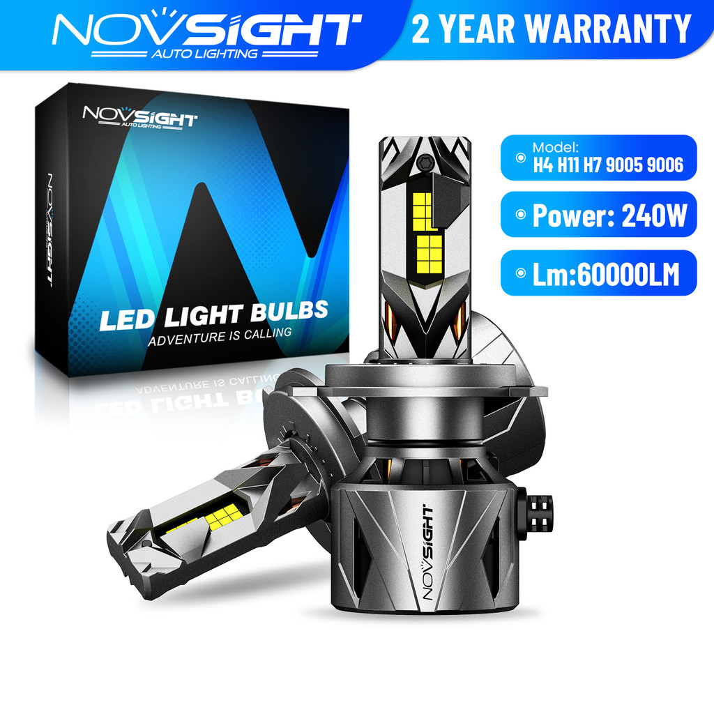 Novsight ความสว่างสูง series N97 ไฟหน้ารถ LED H4 240W 60000LM 6500K Plug and Play 2 ชิ้นพร้อม canbus