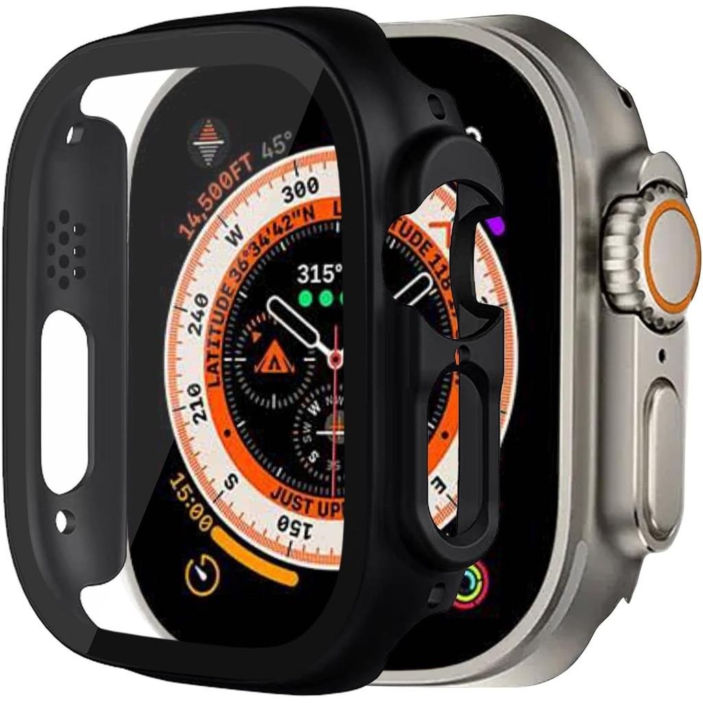 for Apple Watch Ultra 2/Ultra Screen Protector Case 49mm, Tempered Glass Protective Cover for Apple 