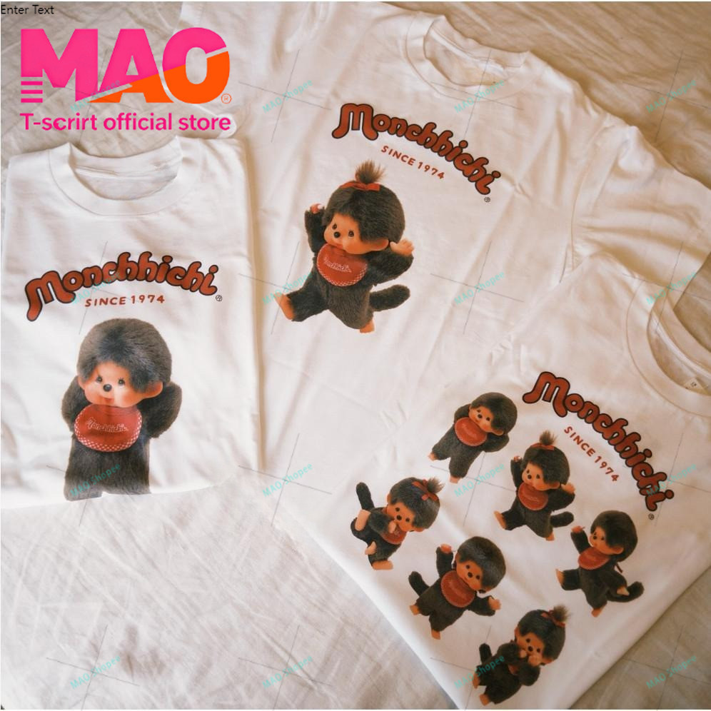 COD✅ (จัดส่งในกรุงเทพฯ) MAO Shop เสื้อยืด Monchhichi เสื้อเบสบอลผู้หญิง ผ้าฝ้ายแท้  vintage T-shirt s-3xl