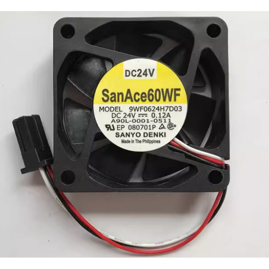 พัดลม Sanyo รุ่น 9WF0624H7/H4D03/D05/404 24V ขนาด 60x15 มม. สำหรับ FANUC เซอร์โวไดรฟ์