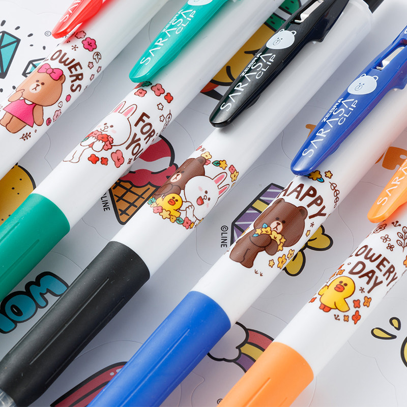 Japan ZEBRA ZEBRA JJ15 Limited ปากกาเจล LINE หมีสีน้ําตาล Kenny Rabbit Qiu Kexiong ปากกาเขียน