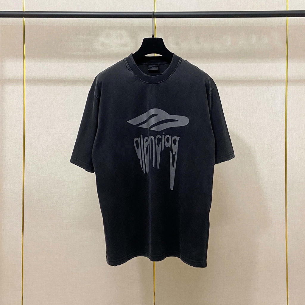 B * L 1: 1 คุณภาพสูง Original Label Real Shot 25ss Paris B Home 3M Art Letter โลโก้พิมพ์เสื้อยืดแขนส