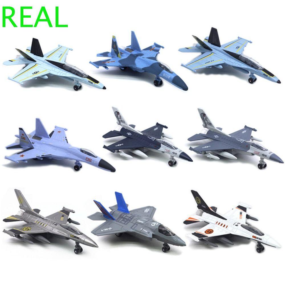 REAL Fighter เครื่องบินของเล่น, Pullback & Go F16 F22 F35 Aviao เครื่องบินรุ่น, เค้ก Topper จําลองคอ