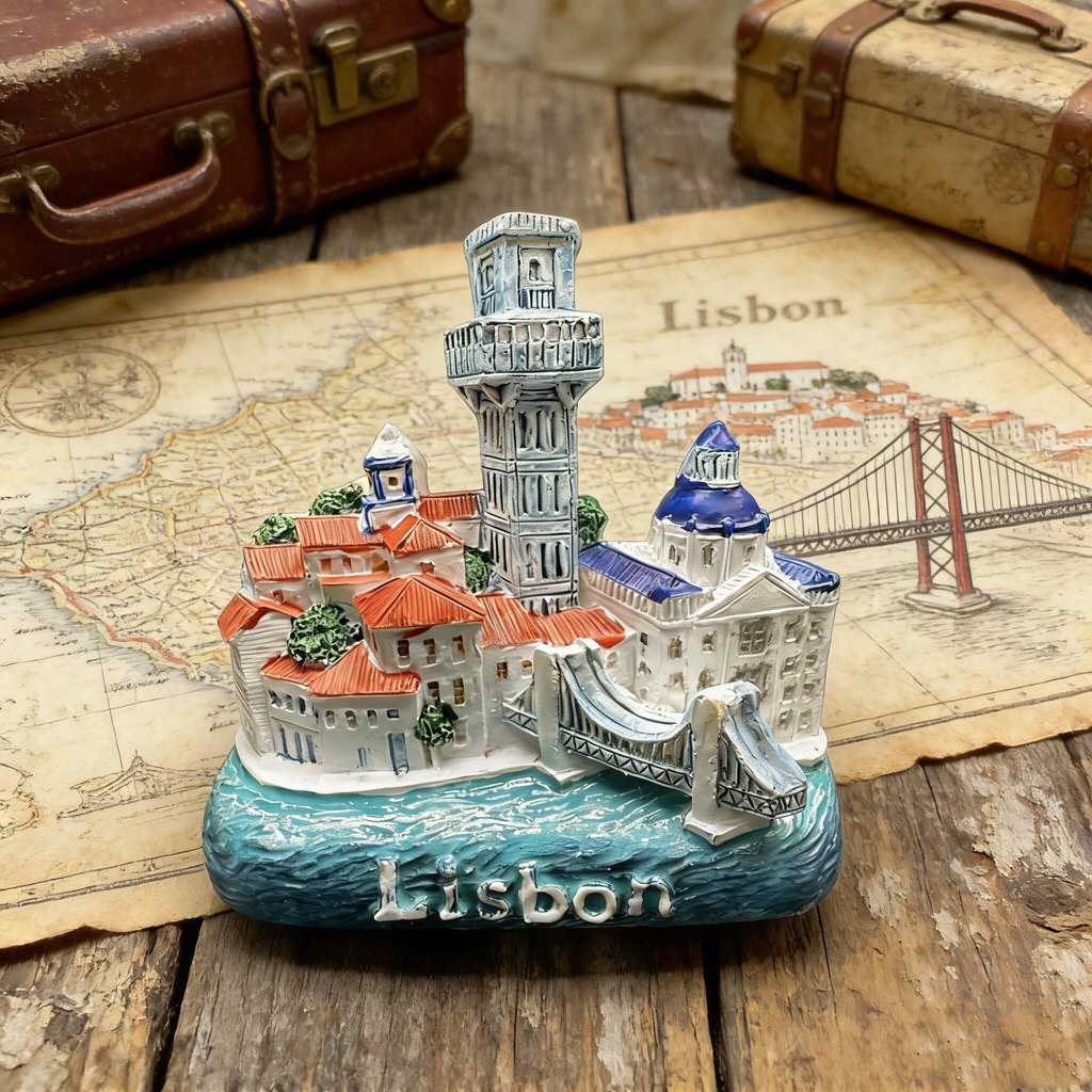 **พร้อมส่ง | Lisbon Belum Tower แม่เหล็กติดตู้เย็นเรซิน 3D, ของที่ระลึก Landmark ของโปรตุเกส, ของขวั