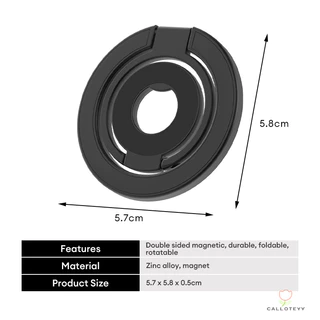 3.5mmที่วางโทรศัพท์แม่เหล็ก แหวนคู่ปรับระดับได้ พร้อมขาตั้งแบบวงแหวน สำหรับตั้งโต๊ะ พับได้ Magnetic Phone stand Holder