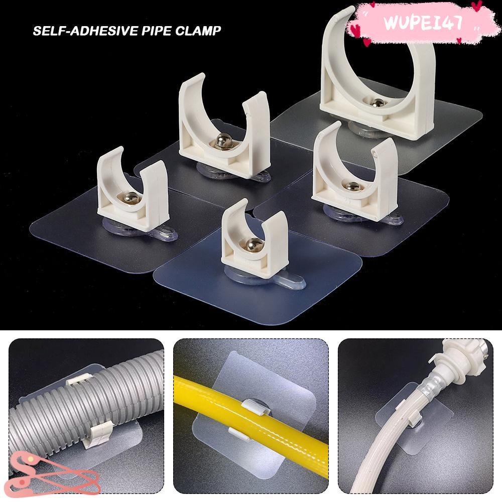 WUPEI47AD 1/5 ชิ้น Self-กาวท่อ Clamp, Punch-ฟรี Aquarium ถังปลาผู้ถือท่อน้ํา,คงที่ Snap อุปกรณ์สวนชล
