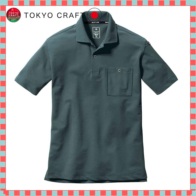 BURTLE Burtle Short-Sleeve Polo Shirt (Unisex) All-Season Use, Mils Green 667 14 M