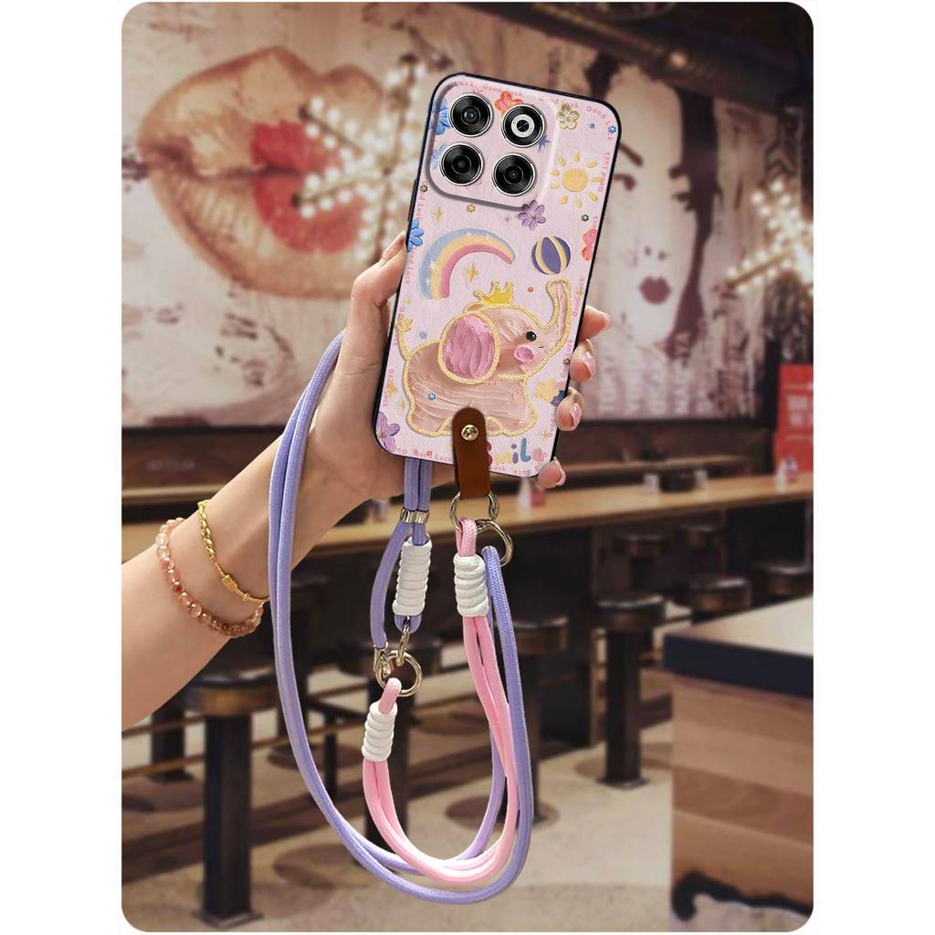 ป้องกันเคสโทรศัพท์กันน้ําสําหรับ ZTE Blade V70/Axon70 กันกระแทกแฟชั่นออกแบบทนทาน Lanyard น่ารัก Graf