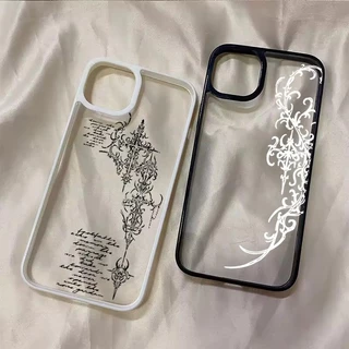 Gothic Cross Vine โปร่งใสเคสโทรศัพท์สําหรับ Samsung A06 A26 A55 A56 A35 A54 A36 A05S A15 A16 A12 A52 A34 5G A32 กันกระแทก