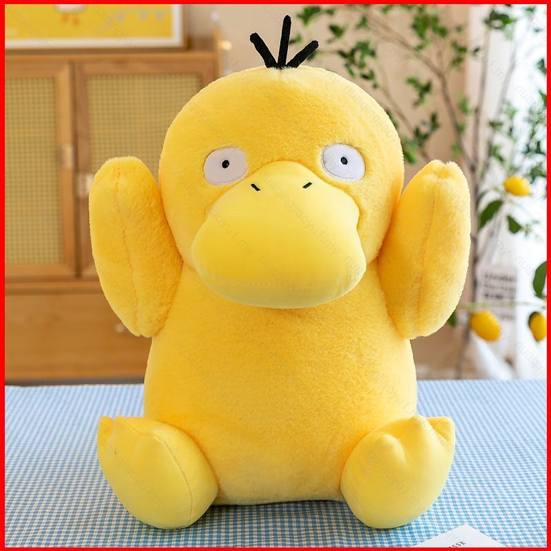 HQ Pokemon Psyduck Plushie น่ารักการ์ตูนตุ๊กตาผ้าฝ้าย Companion ตุ๊กตาหมอนโยนนุ่ม