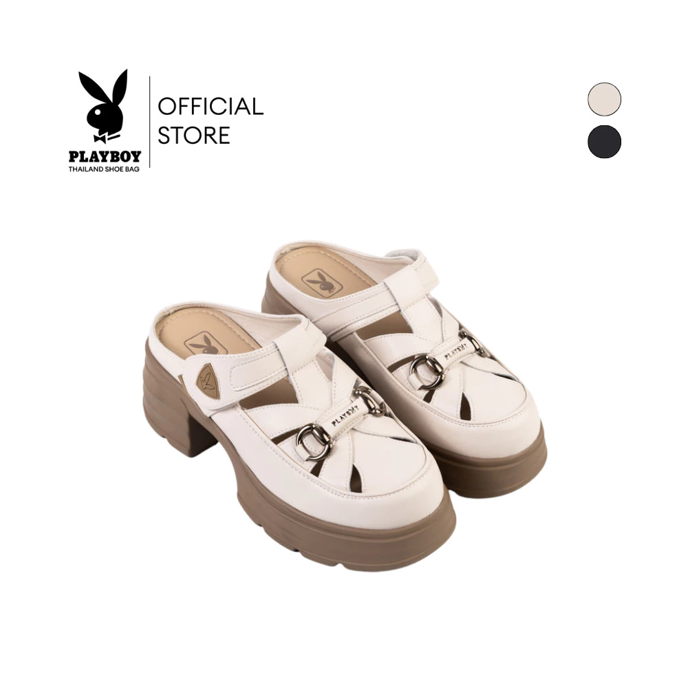 PLAYBOY รุ่น Zuri Mules รองเท้ามิวล์ รหัสST-H262C1251 ดีไซน์ทรงมิวล์(Mule)เปิดส้น มี2สี