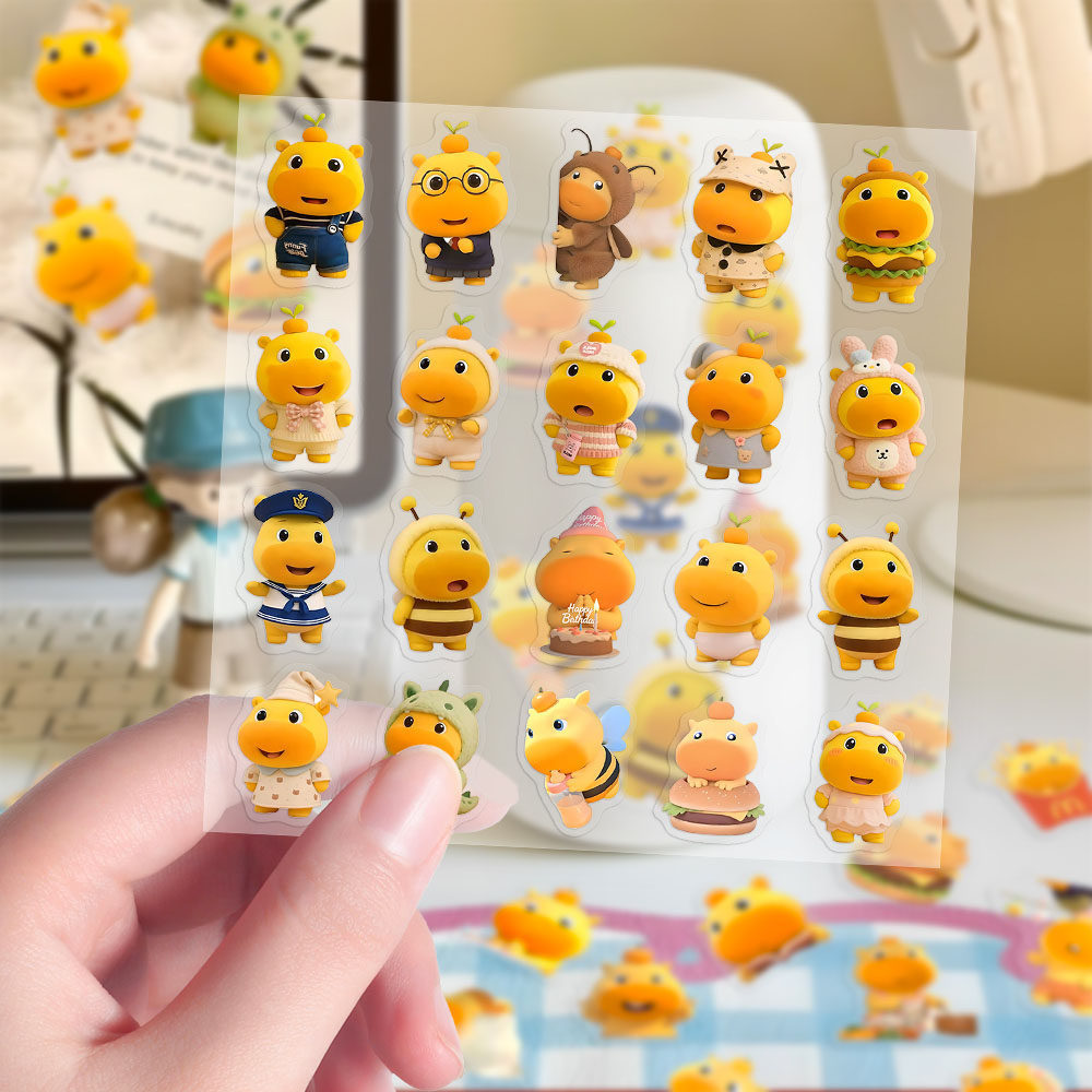 โปร่งใสโปร่งใส 260 แผ่นการ์ตูน Capybara ถ้วยน้ําสติกเกอร์น่ารัก Kabara สติกเกอร์ diy 26.4.6