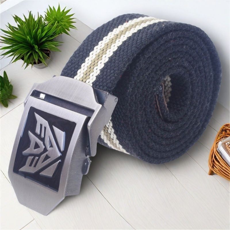 ใหม่ Transformers Decepticon Canvas Belt Men Denim Military Training Belt Tactical Overalls Belt Bel