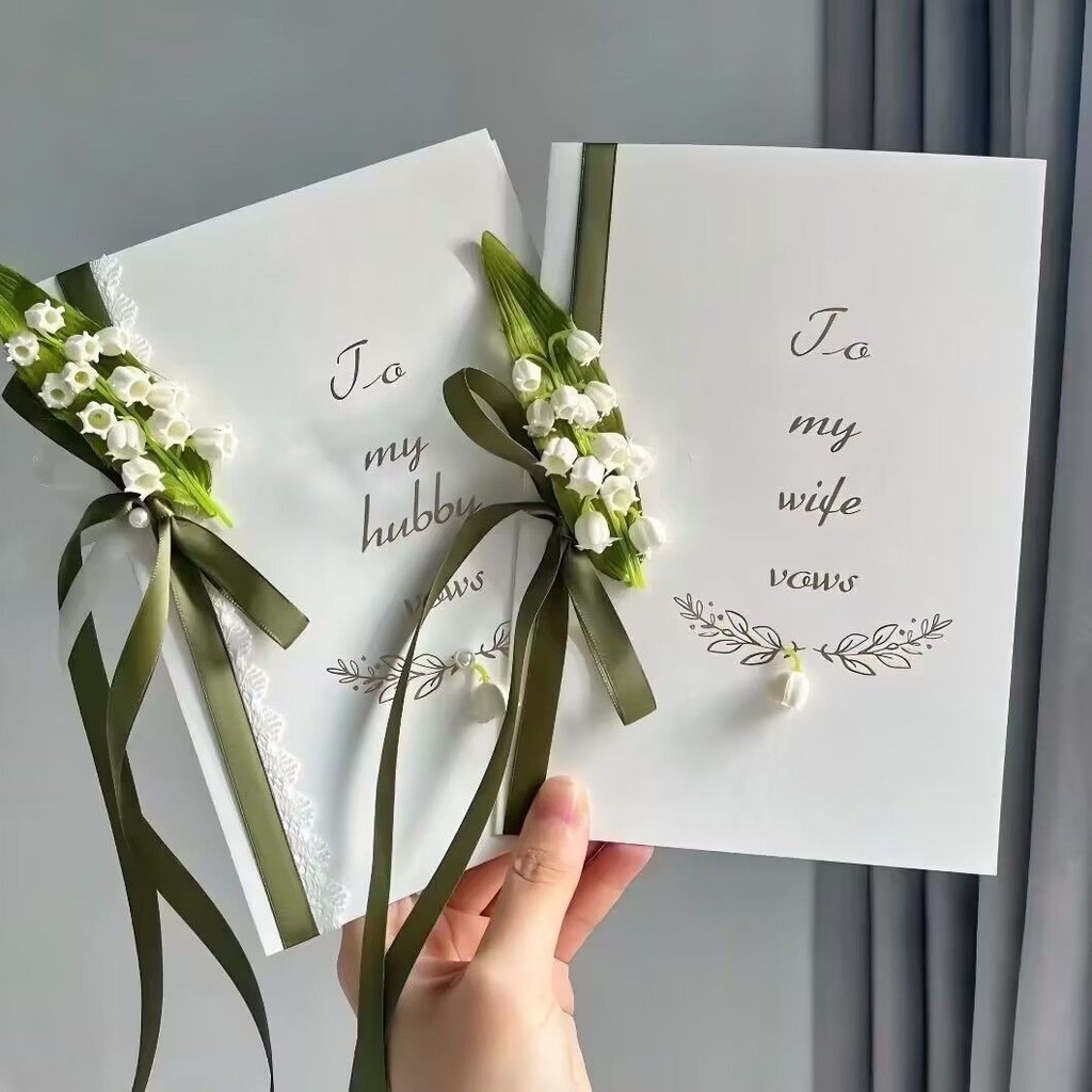 งานแต่งงาน Vows เจ้าบ่าวเจ้าสาวเจ้าบ่าวคําคู่งานแต่งงาน Creative Declaration High-End Hand Card Vows