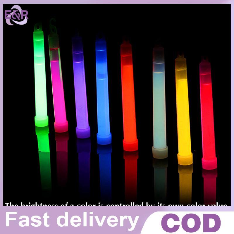 E&R แท่งเรืองแสงขนาด 6 นิ้วพร้อมตะขอ Outdoor Camping Emergency Lighting Luminous Rod