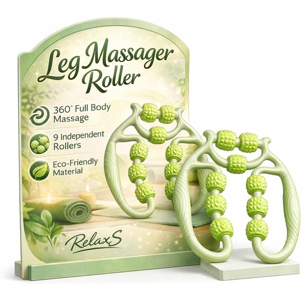 Meridian Massage Roller for Calf, 2026 Upgrade Leg Massager Roller, Relajador De Piernas Manual, 9 W