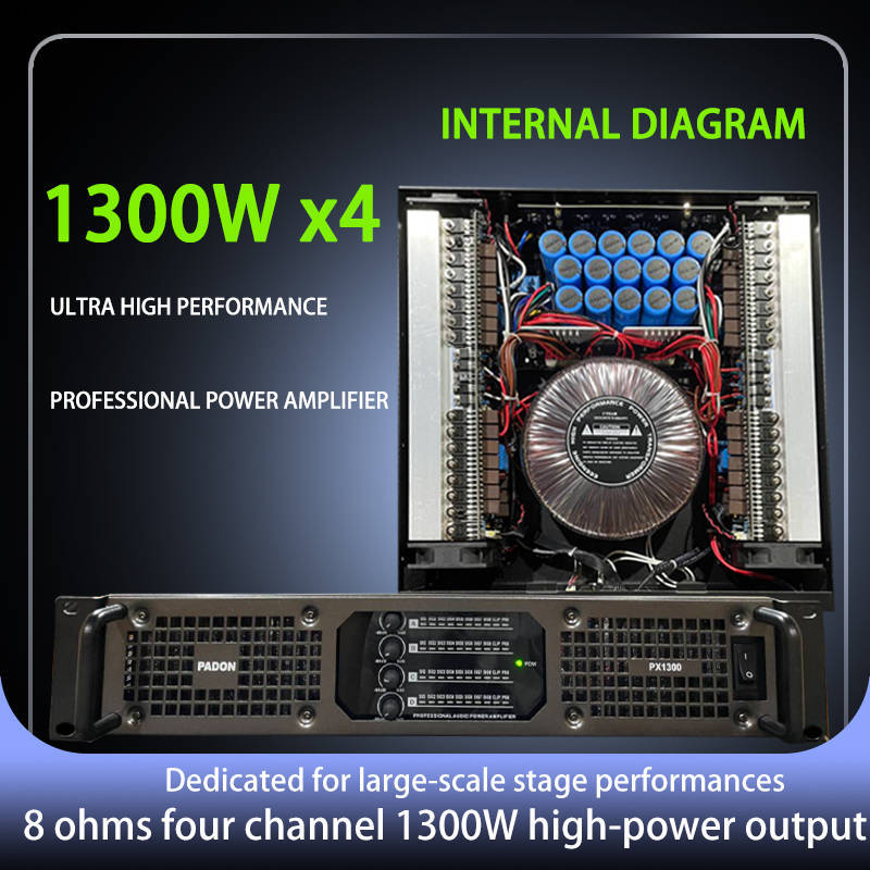 Padon Professional STAGE Power Amplifier ด้านหลัง HIFI PURE KTV BASS Four Channel Amplifier