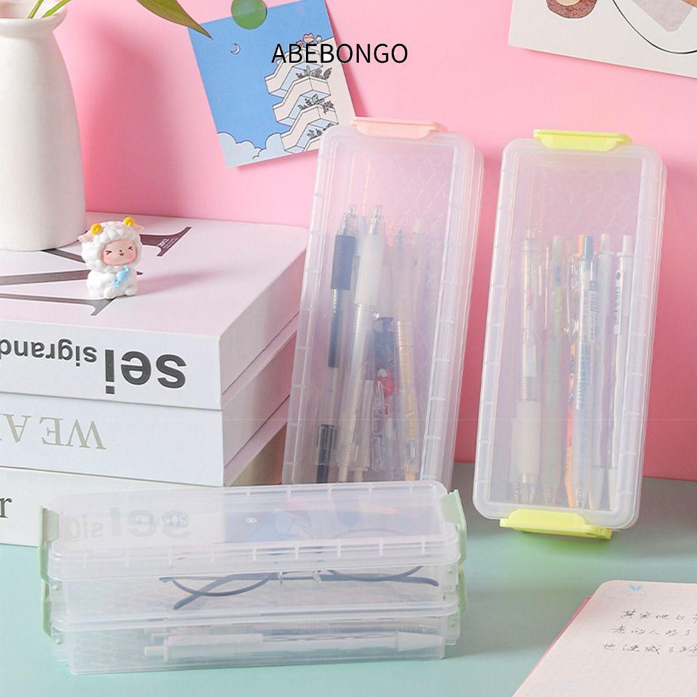 กล่องใส่ปากกา กล่องเครื่องเขียน หูล็อค มีหูหิ้ว กล่องใส่ของ Keyway ABEBONGO