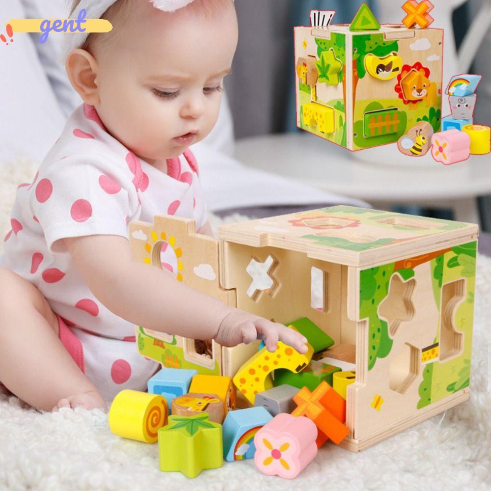GENT ไม้กิจกรรม Cube,การเรียนรู้ Cube Sorting Cube รูปร่าง Sorter ของเล่น,คุณภาพสูงรูปแบบรูปแบบการจั