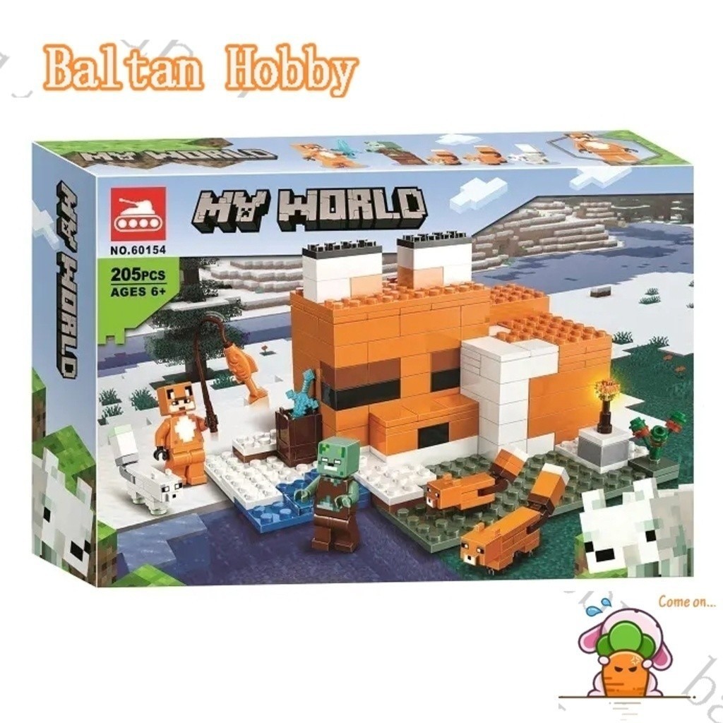 DADA Hobby DH8Y ใช้งานร่วมกับ Minecraft The Fox Lodge 21178 60154 Building Block ของเล่นเด็กผู้ชาย E