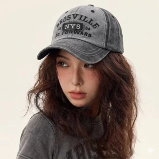 HAT07 หมวกแก๊ปเบสบอล ปักตัวหนังสือ เย็บป้ายNYA วินเทจ หมวกแต่งสีทูโทน พร้อมส่งในไทย