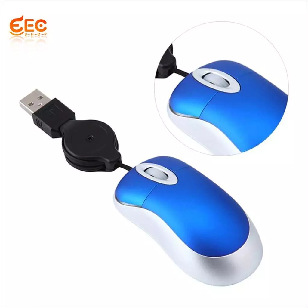 เมาส์แบบมีสาย ยืดหดได้ USB สำหรับคอมพิวเตอร์และแล็ปท็อป 3 ชิ้น thumbnail 5