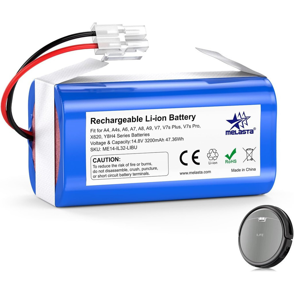 เหมาะสําหรับเครื่องดูดฝุ่น Melasta แบตเตอรี่ 14.8 V3200mAh แบตเตอรี่ลิเธียมไอออนเหมาะสําหรับ ILife A