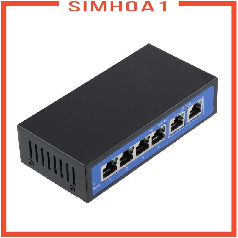 [Simhoa1] 6 พอร์ต 10/100Mbps 4 POE Port & 2 Uplink Power Over Ethernet Switch Adapter