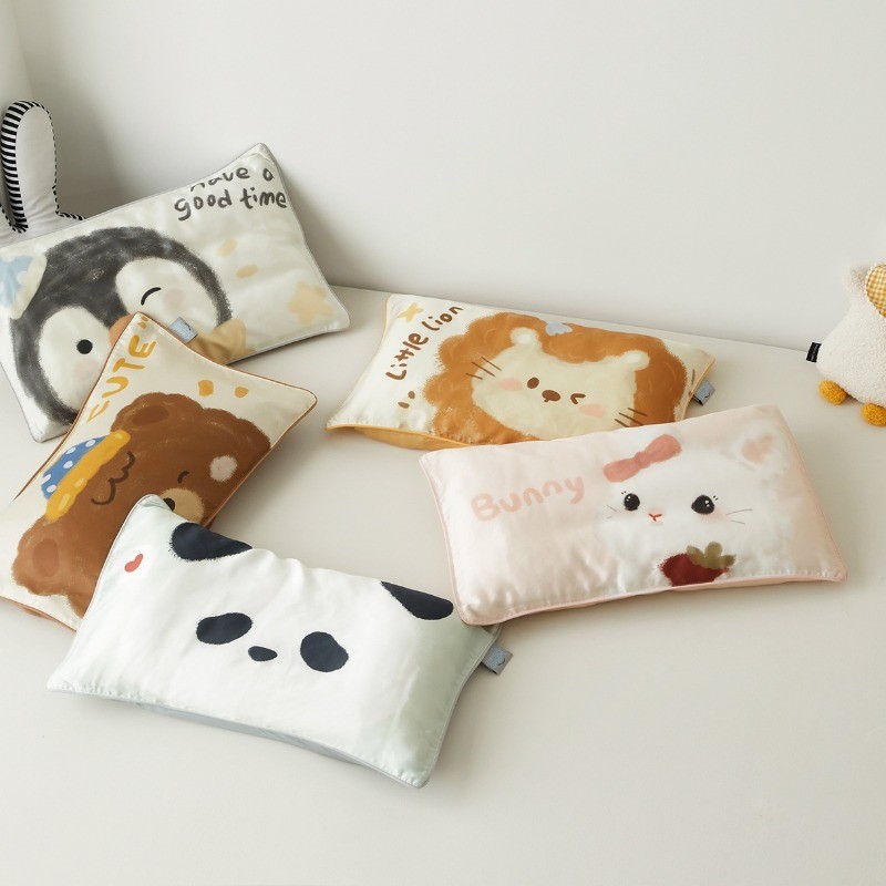 เด็ก Tencel สัตว์พิมพ์ปลอกหมอน Silky Feel Cool สําหรับฤดูร้อน 30*50 ซม.40*60 ซม. Pillowcover สําหรับทารก