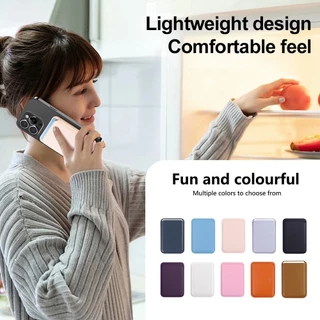 หนัง PU ที่ใส่บัตรแบบแม่เหล็ก เคสใส่บัตรแบบติดหลังเครื่องพร้อมแม่เหล็ก For iPhone Samsung ect ซองใส่บัตรแบบมีกาวในตัว