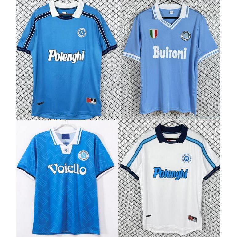 87/88/89/98/99 Naples Home Retro Soccer Jersey Football Vintage jersey Short Sleeve Football Uniform