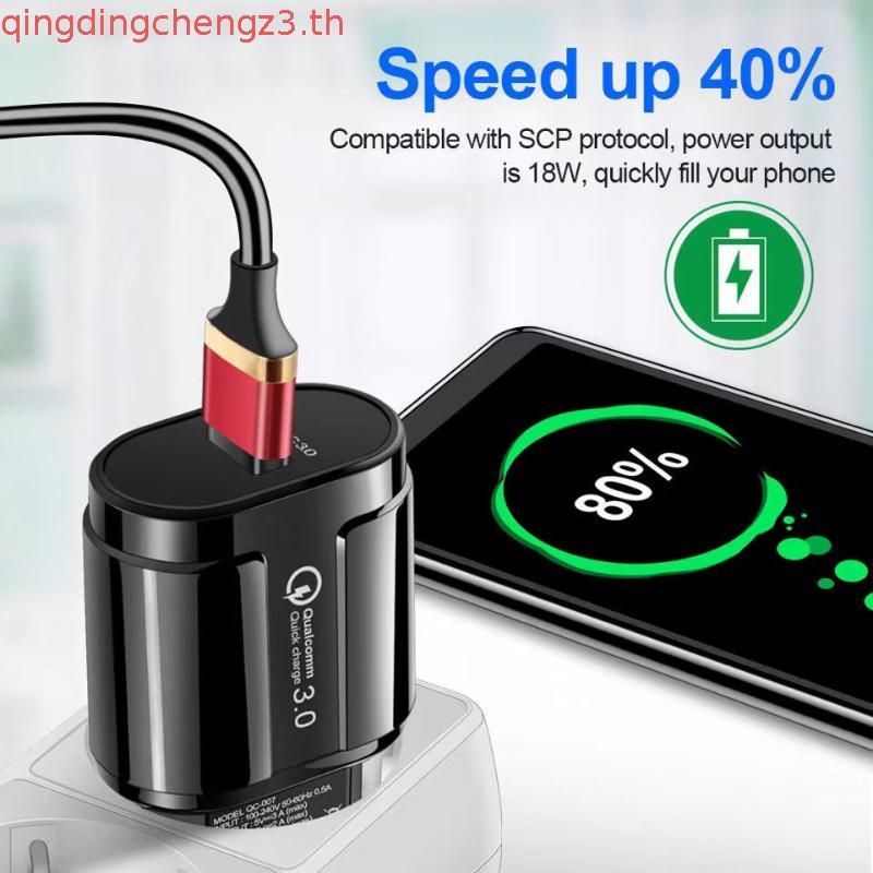 เครื่องชาร์จผนัง USB แบน, Costyle 3 แพ็ค 18W Quick Fast Charge 3.0 Slim USB Wall Plug Adapter Fast C