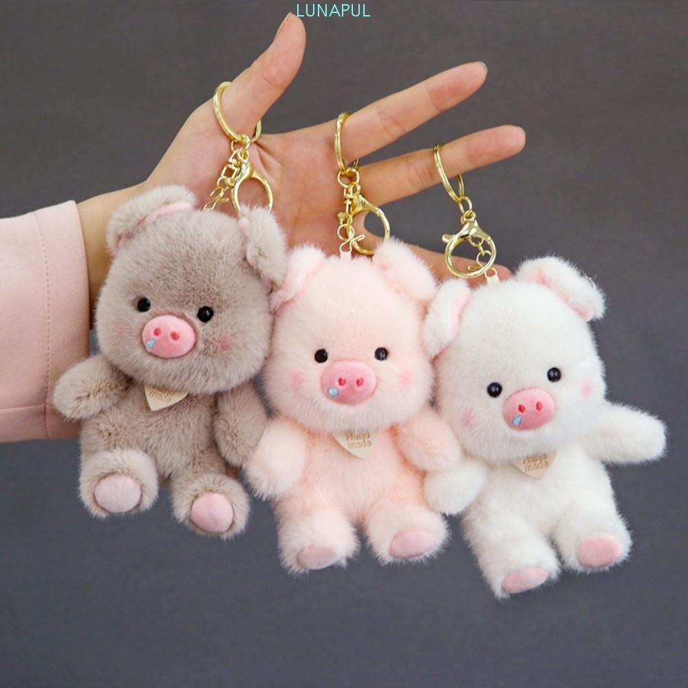 จันทรคติ พวงกุญแจหมูตุ๊กตา, จี้หมูยัดไส้อ้วนน่ารัก, เครื่องประดับแหวนกุญแจการ์ตูนห้อยกระเป๋าของขวัญ