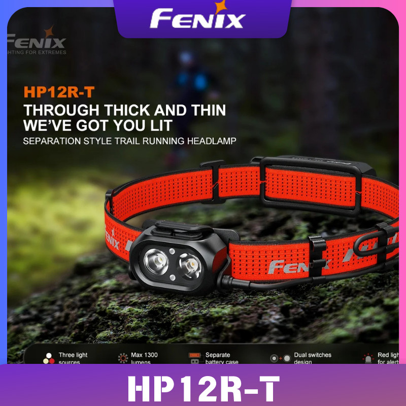 FENIX HP12RT Type-C ไฟหน้า LED แบบชาร์จไฟได้สไตล์เตือน TRAIL RUNNING HEADLAMP พร้อมแบตเตอรี่