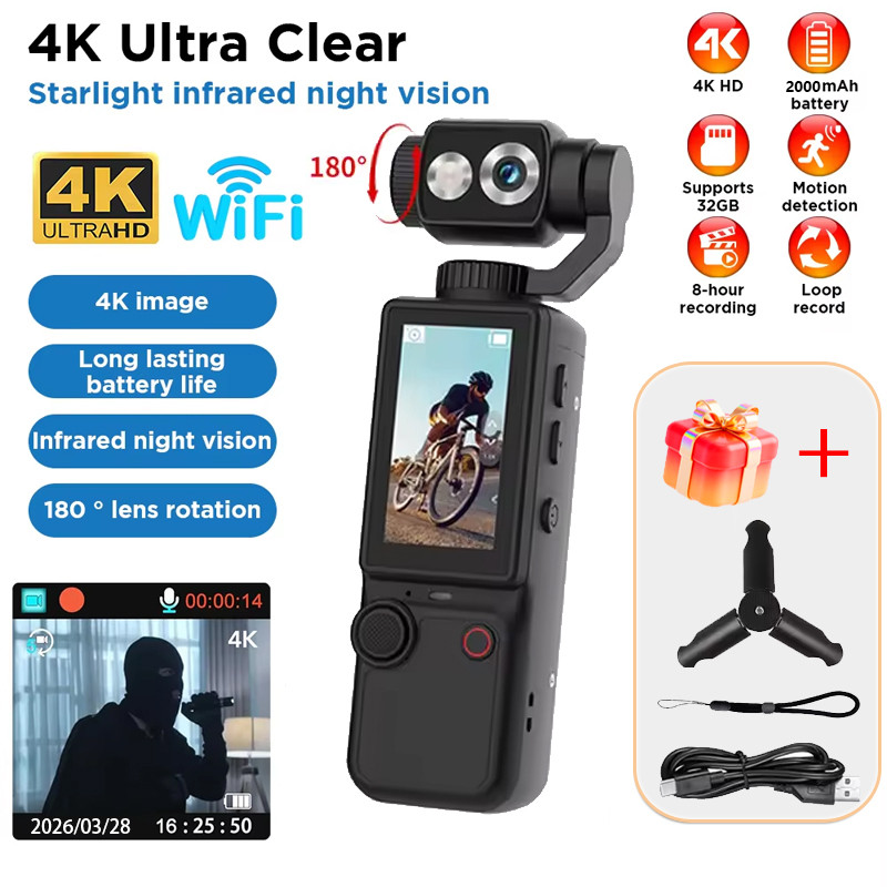 XINGCHEN 4K Hd Wifi กีฬาสวมใส่กล้องถือในมือเดินทางจักรยานเครื่องบันทึกไดร์เวอร์มินิกีฬา Cam สําหรับรถจักรยานยนต์และ Vlogging