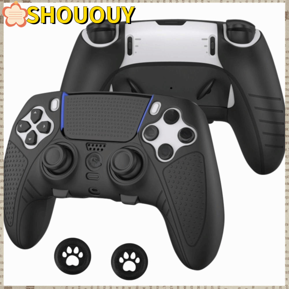 SHOUUY ชุดคอนโทรลเลอร์,ซิลิโคน Anti-slip Controller Skin,พร้อม Thumb Grip Caps Anti-scratch แขนป้องก