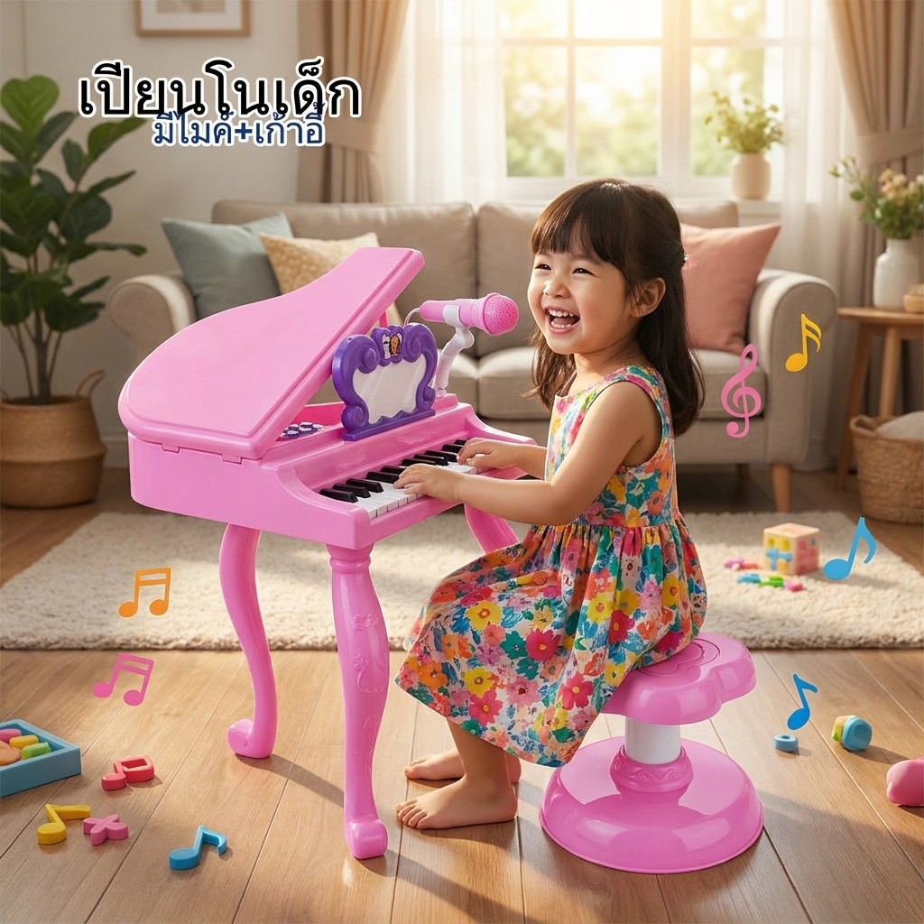 เปียโน โต๊ะเครื่องแป้งMy Little Piano 🎹 เปียโนเด็ก + โต๊ะเครื่องแป้งในตัว 💕 เล่นก็ได้